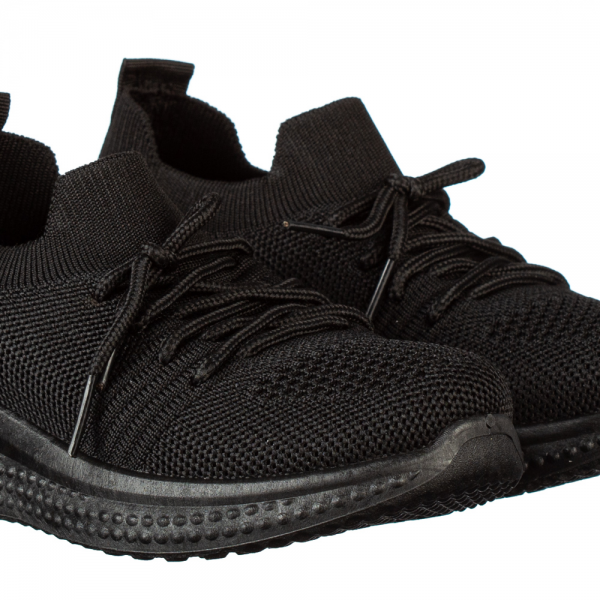 Παιδικά αθλητικά παπούτσια  μαύρα από ύφασμα Fantase, 3 - Kalapod.gr